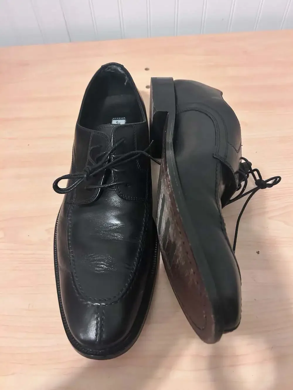 Johnston & Murphy 15-2237 Black Leather Moc Toe Dress Shoes Men's 10.5M